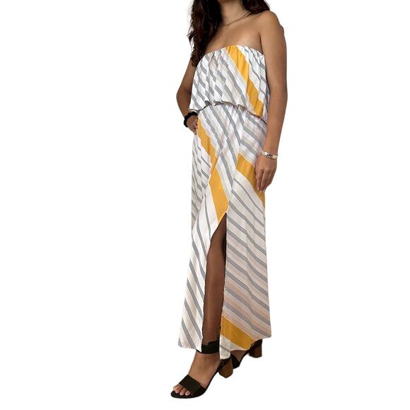 O'Neill Koia Strapless Maxi Dress Stripes Size XS - Picture 1 of 8